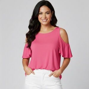 Pink Cold Shoulder Blouse